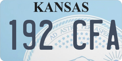 KS license plate 192CFA