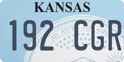 KS license plate 192CGR