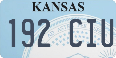 KS license plate 192CIU