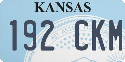 KS license plate 192CKM