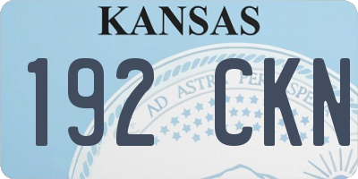 KS license plate 192CKN
