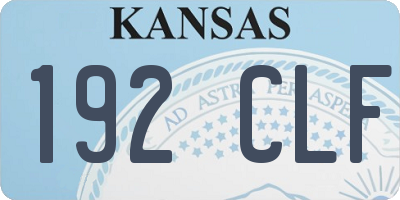 KS license plate 192CLF