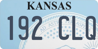 KS license plate 192CLQ