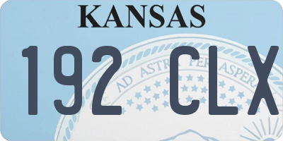 KS license plate 192CLX