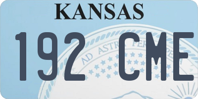 KS license plate 192CME