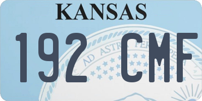 KS license plate 192CMF