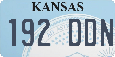 KS license plate 192DDN