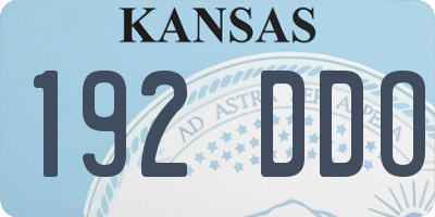 KS license plate 192DDO