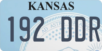 KS license plate 192DDR