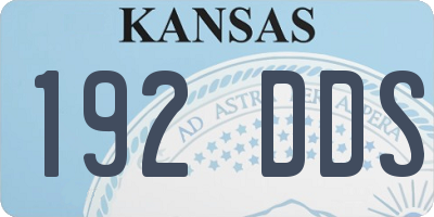 KS license plate 192DDS