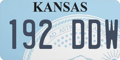 KS license plate 192DDW