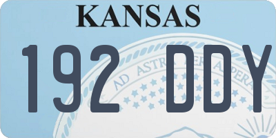 KS license plate 192DDY