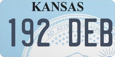 KS license plate 192DEB