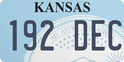 KS license plate 192DEC