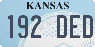 KS license plate 192DED