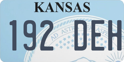 KS license plate 192DEH