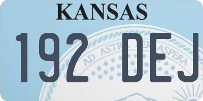 KS license plate 192DEJ