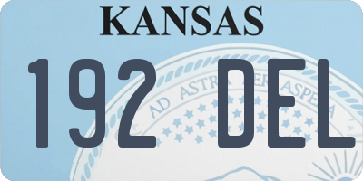 KS license plate 192DEL