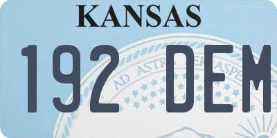 KS license plate 192DEM