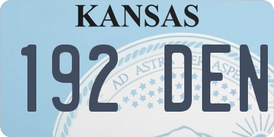 KS license plate 192DEN