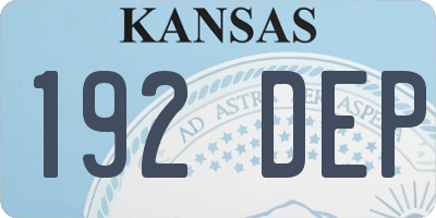 KS license plate 192DEP