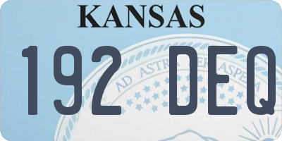KS license plate 192DEQ
