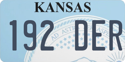 KS license plate 192DER