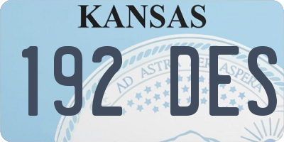 KS license plate 192DES