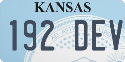 KS license plate 192DEV