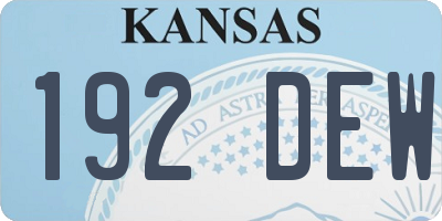 KS license plate 192DEW