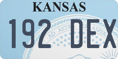 KS license plate 192DEX