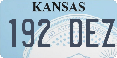 KS license plate 192DEZ