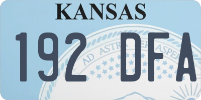 KS license plate 192DFA
