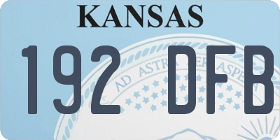 KS license plate 192DFB