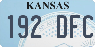 KS license plate 192DFC