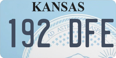 KS license plate 192DFE