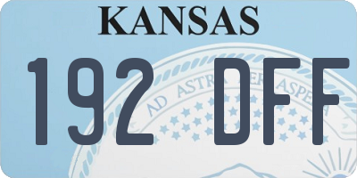 KS license plate 192DFF