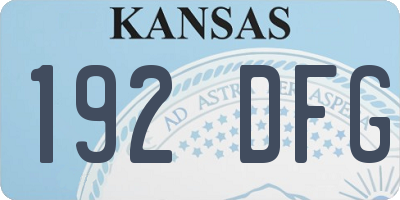 KS license plate 192DFG