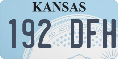 KS license plate 192DFH