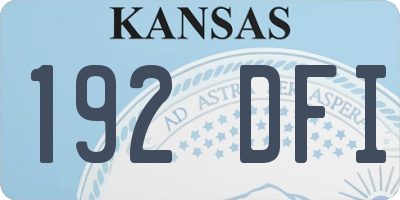 KS license plate 192DFI