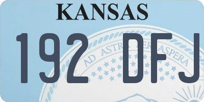 KS license plate 192DFJ