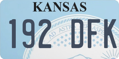 KS license plate 192DFK