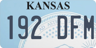 KS license plate 192DFM