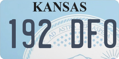 KS license plate 192DFO