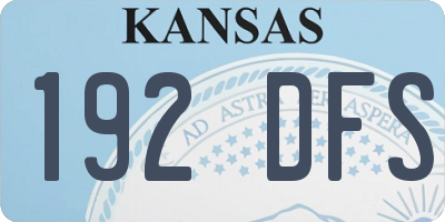 KS license plate 192DFS