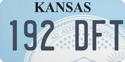 KS license plate 192DFT