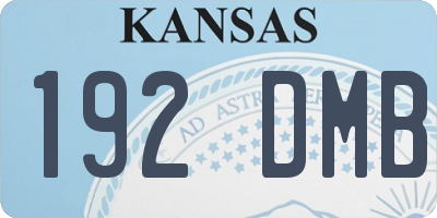 KS license plate 192DMB