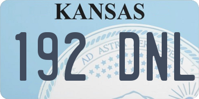 KS license plate 192DNL