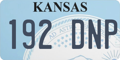 KS license plate 192DNP