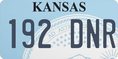 KS license plate 192DNR